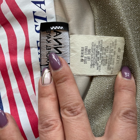 Arianna by Rachel Kaye Golden Glitter Gown - Picture 4 of 4